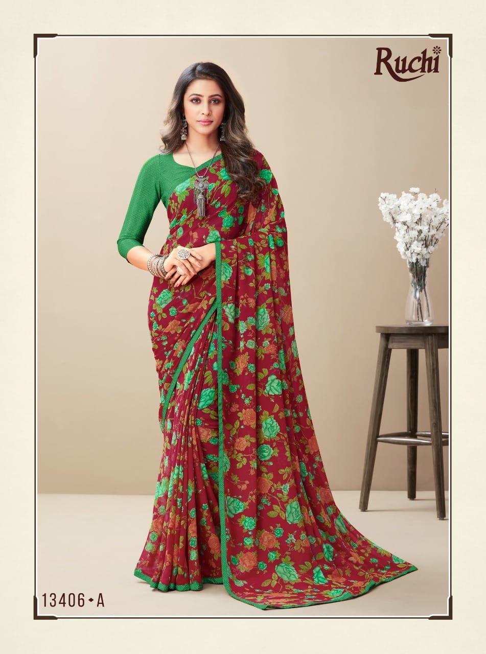 Ruchi Guldasta Nimaya 10th Edition Georgette Ethnic Wear Designer Saree Collection